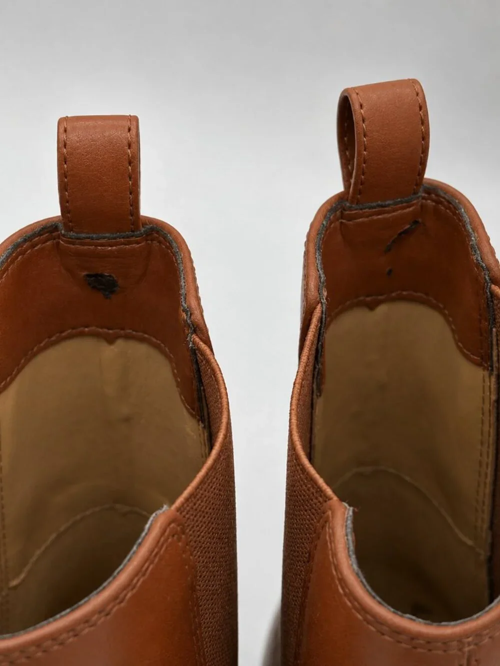 J. Crew Tan Vegan Leather Chelsea Boots Size 8 Pull-On